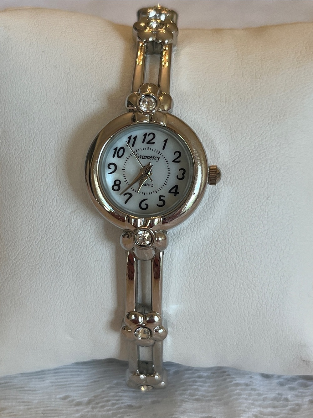 Gramercy Silver Floral Accent Women's Watch